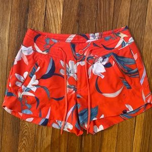 Athleta Size 0 Shorts Board Shorts Red Floral